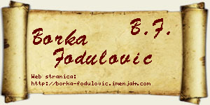 Borka Fodulović vizit kartica